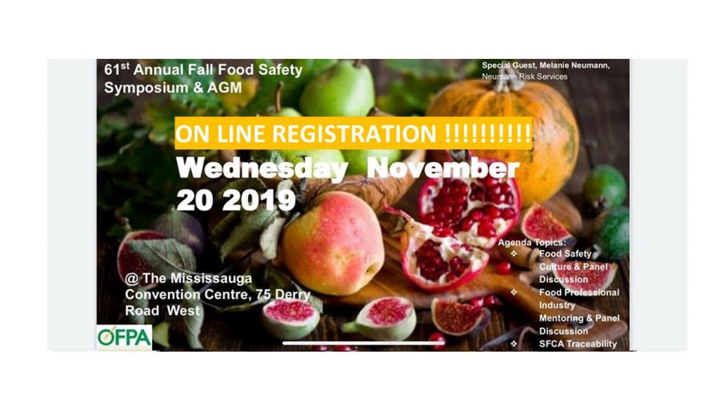 November 20, 2019 OFPA Food Safety Symposium